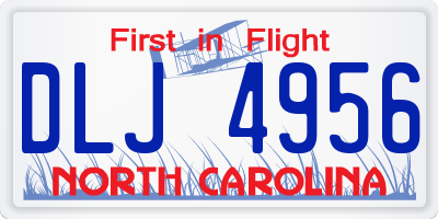 NC license plate DLJ4956