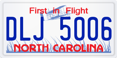 NC license plate DLJ5006