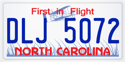 NC license plate DLJ5072