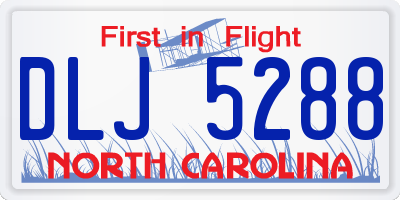NC license plate DLJ5288