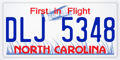 NC license plate DLJ5348