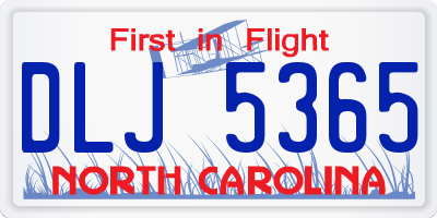 NC license plate DLJ5365