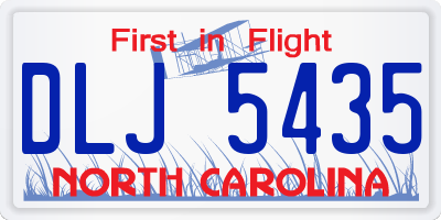 NC license plate DLJ5435