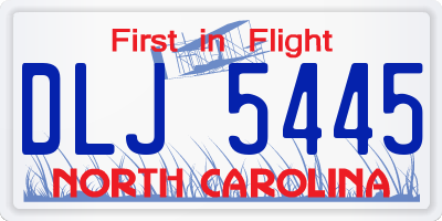 NC license plate DLJ5445