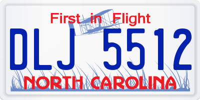 NC license plate DLJ5512
