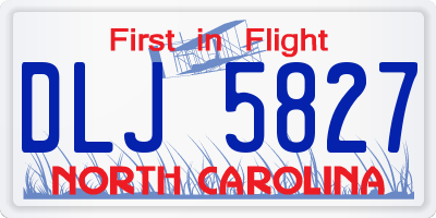 NC license plate DLJ5827
