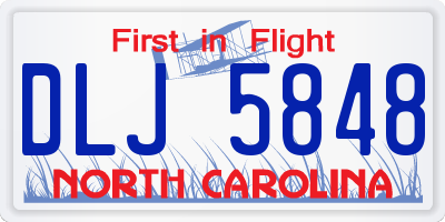 NC license plate DLJ5848
