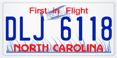 NC license plate DLJ6118