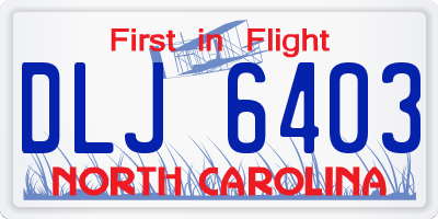 NC license plate DLJ6403