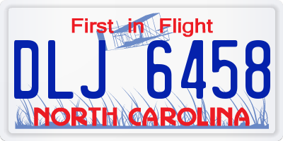 NC license plate DLJ6458