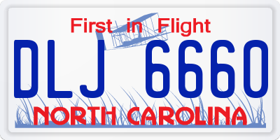 NC license plate DLJ6660