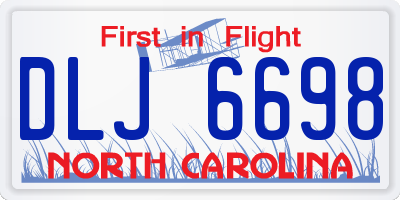 NC license plate DLJ6698