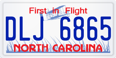 NC license plate DLJ6865