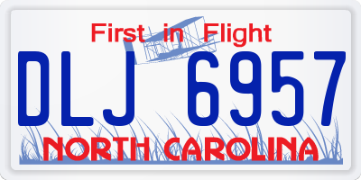 NC license plate DLJ6957