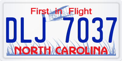 NC license plate DLJ7037