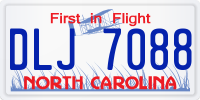 NC license plate DLJ7088