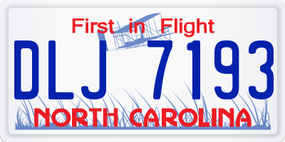 NC license plate DLJ7193