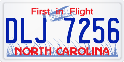NC license plate DLJ7256
