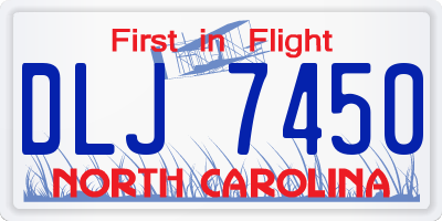 NC license plate DLJ7450