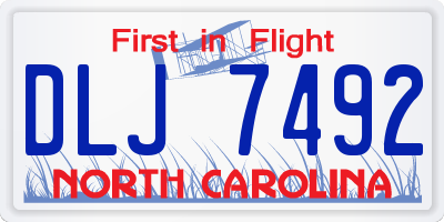 NC license plate DLJ7492