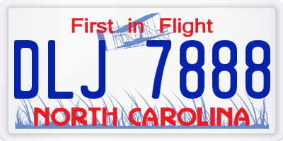 NC license plate DLJ7888