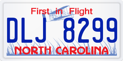 NC license plate DLJ8299