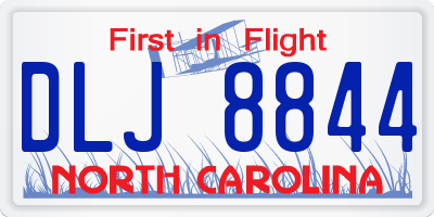 NC license plate DLJ8844