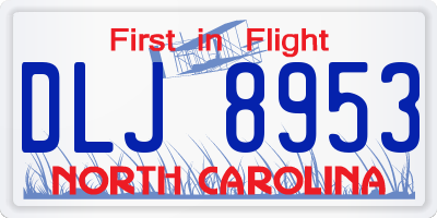 NC license plate DLJ8953