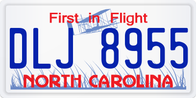 NC license plate DLJ8955