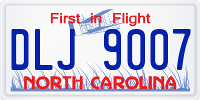 NC license plate DLJ9007