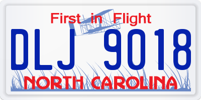 NC license plate DLJ9018