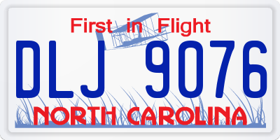 NC license plate DLJ9076