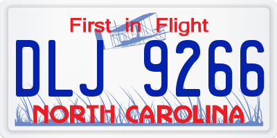 NC license plate DLJ9266