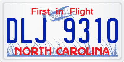 NC license plate DLJ9310