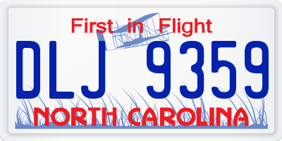 NC license plate DLJ9359
