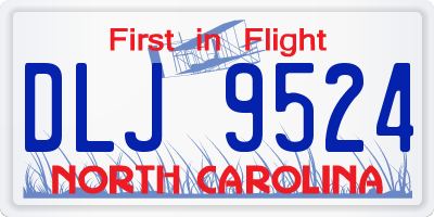 NC license plate DLJ9524