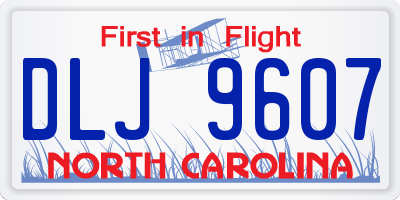 NC license plate DLJ9607