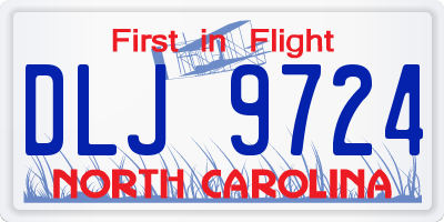 NC license plate DLJ9724