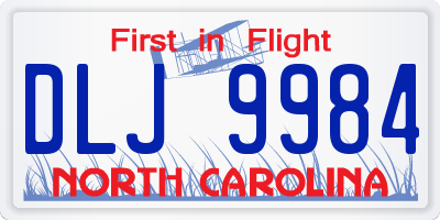 NC license plate DLJ9984