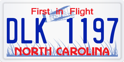 NC license plate DLK1197