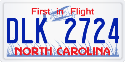 NC license plate DLK2724