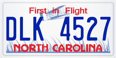 NC license plate DLK4527