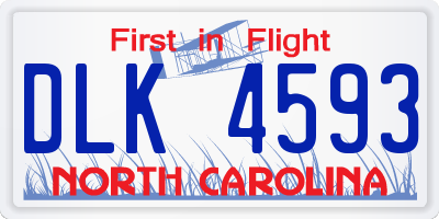 NC license plate DLK4593