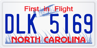 NC license plate DLK5169