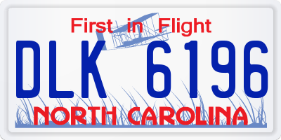 NC license plate DLK6196