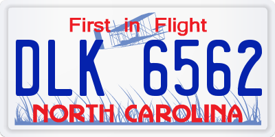 NC license plate DLK6562