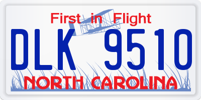 NC license plate DLK9510