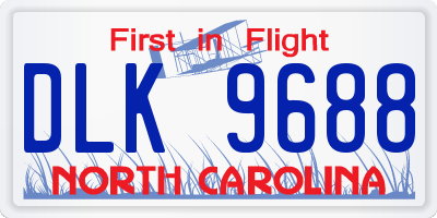 NC license plate DLK9688