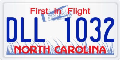 NC license plate DLL1032