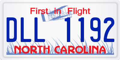 NC license plate DLL1192